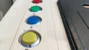 Virtual Pinball machine LED buttons - test fitting in my virtual pinball: Start, Enter, Reload Table, Exit Table